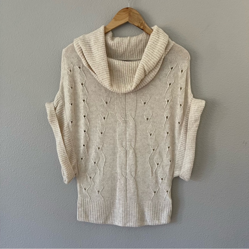 Hive & Honey Ivory Angora Blend Cowl Neck Sweater Size XS